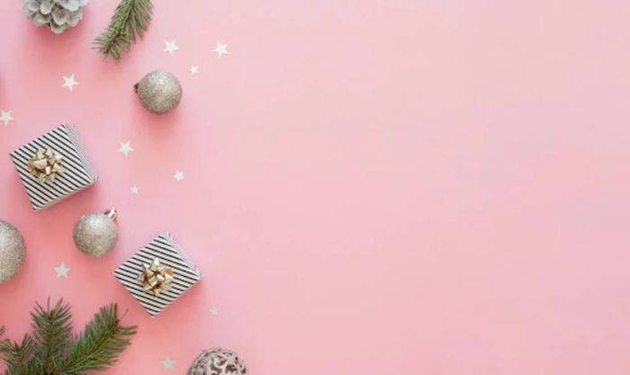 Hình nền Giáng sinh màu hồng pastel đẹp mắt