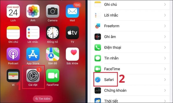 Xóa bộ nhớ đệm Safari trên iPhone