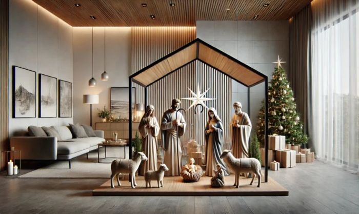 Mẫu hang đá Giáng sinh trong nhà