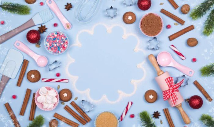 Hình nền Giáng sinh màu xanh pastel đáng yêu