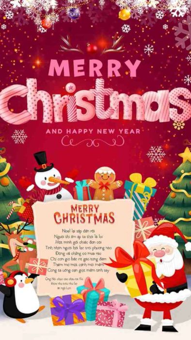Poster Noel với phong cách dễ thương và ngộ nghĩnh