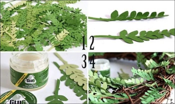 Cách làm vòng nguyệt quế Noel từ giấy đơn giản