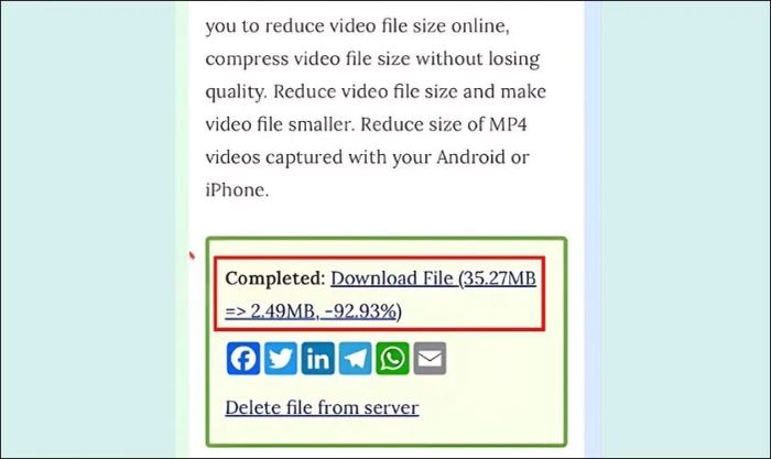 Hướng dẫn nén video trên điện thoại qua website - Bước 5