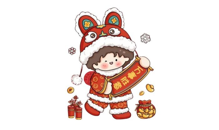 Sticker Tết 2025 chibi cute, dễ thương, chắc chắn sẽ làm không khí Tết thêm phần vui nhộn