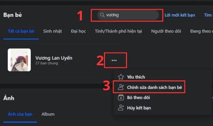 Thêm bạn bè vào danh sách hạn chế để kiểm soát quyền riêng tư.