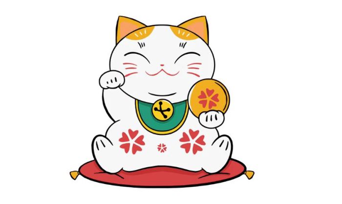 Sticker Tết 2025 với hình mèo chiêu tài, mang lại vận may cho mọi người