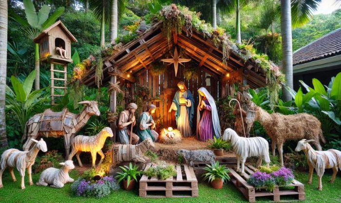 Các mẫu trang trí hang đá Giáng sinh đặc sắc