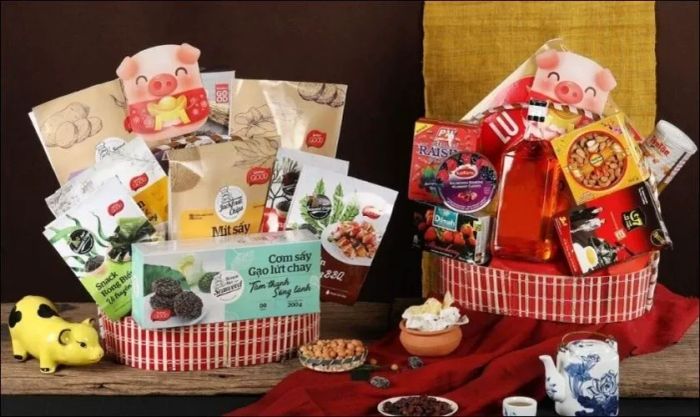 Giỏ quà Tết là một lựa chọn hoàn hảo để tặng bố mẹ vợ