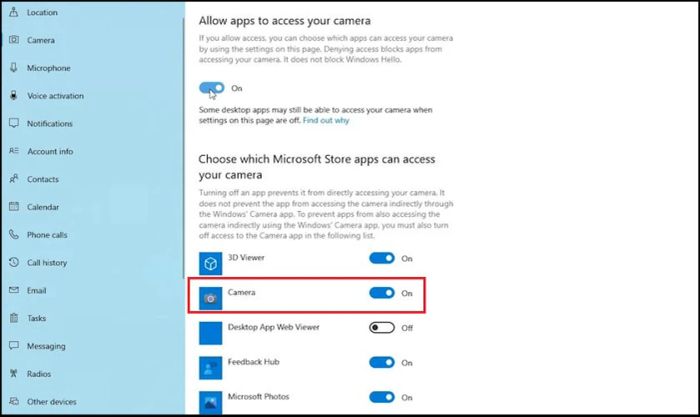 Hướng dẫn kích hoạt lại camera laptop trên hệ điều hành Windows