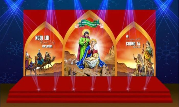 Hình nền sân khấu Giáng sinh đẹp mắt