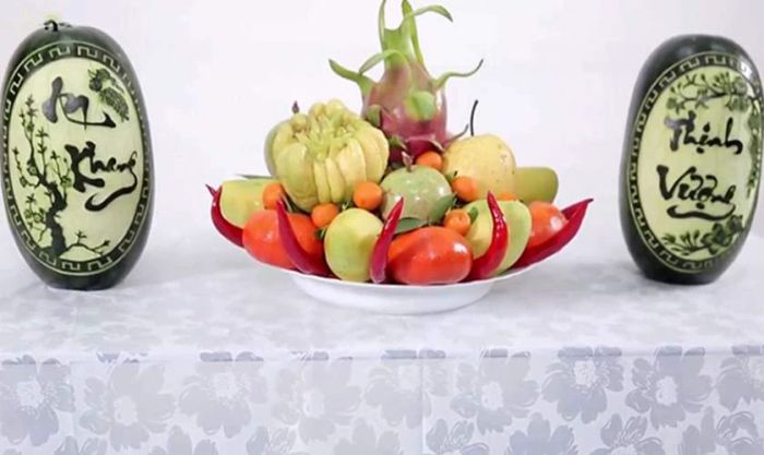 Mâm ngũ quả ngày Tết miền Bắc với phong cách độc đáo số 4.