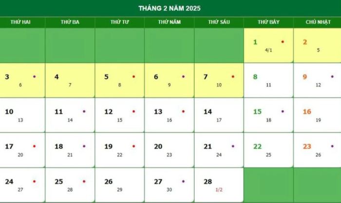 Những ngày đẹp tháng 2/2025 mang lại tài lộc và may mắn
