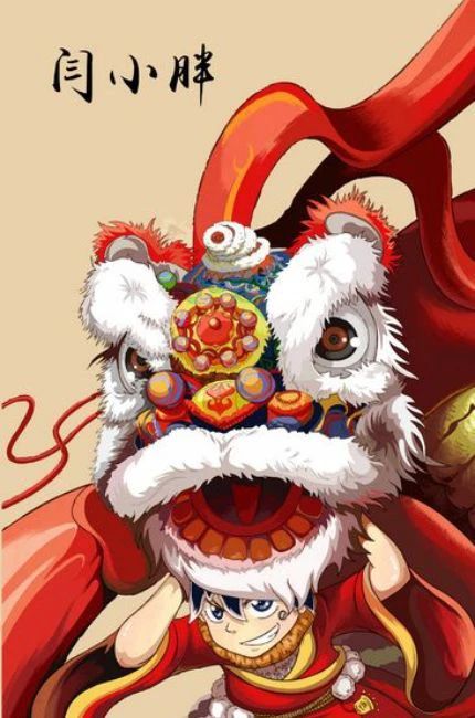 Hình nền Tết chibi chủ đề Lân Tết cho Android và iOS