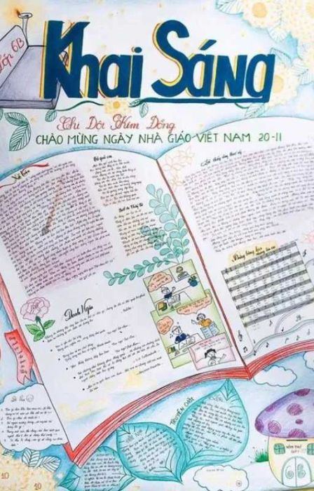 Mẫu trang trí báo đẹp mắt với chủ đề thầy cô