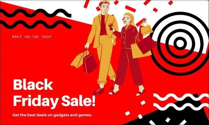Banner sale Black Friday đầy dễ thương