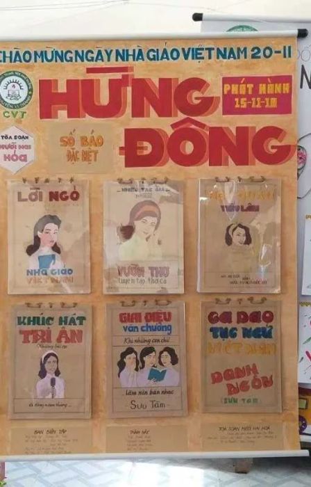 Mẫu trang trí báo đẹp mắt với chủ đề ngày Nhà giáo