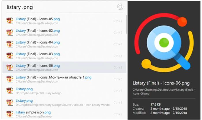 Tìm kiếm file trên Windows 7 bằng Listary