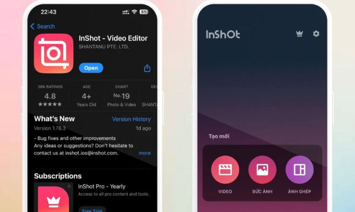 InShot - Ứng dụng tạo video từ ảnh đơn giản trên điện thoại