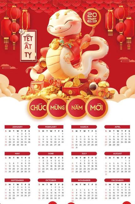 Hình nền Tết chibi phù hợp cho năm Rắn 2025