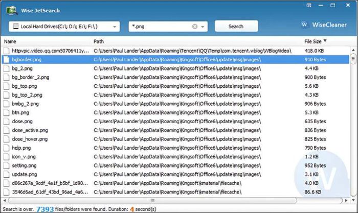 Tìm kiếm file trên Windows 7 bằng Wise JetSearch