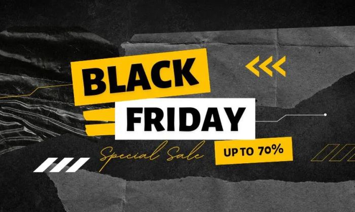 Hình ảnh sale Black Friday với thiết kế tối giản nhưng vẫn sang trọng