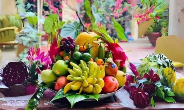 Hình ảnh mâm ngũ quả đặc trưng của miền Nam