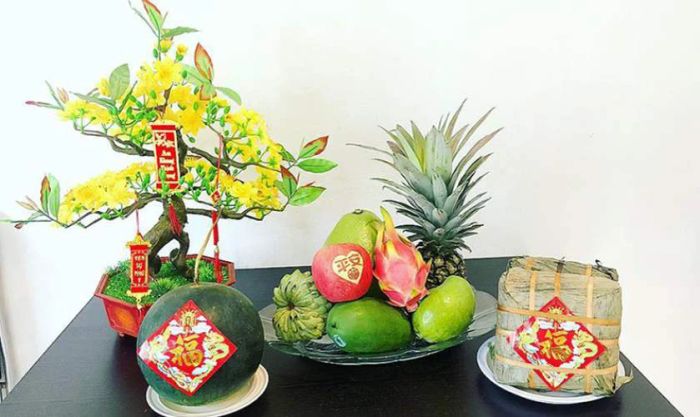Mâm ngũ quả ngày Tết miền Trung với phong cách số 2.