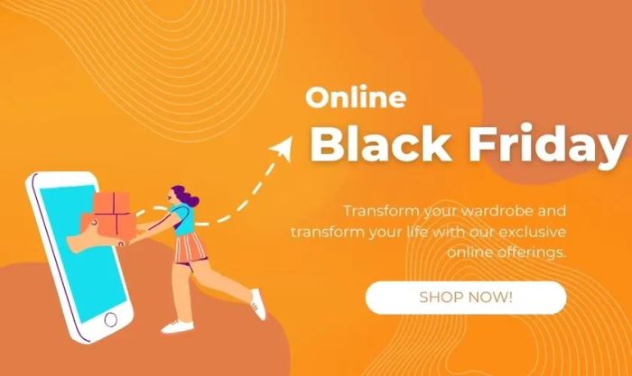 Banner sale Black Friday với thiết kế dễ thương