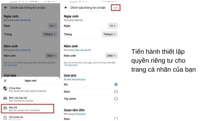 Thay đổi cài đặt quyền riêng tư trên tài khoản cá nhân