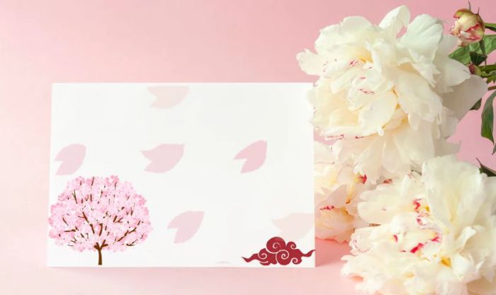 Mẫu thiệp Tết bằng tiếng Nhật phong cách hiện đại