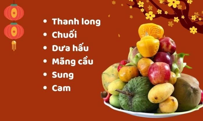 Cách sắp xếp mâm ngũ quả miền Trung