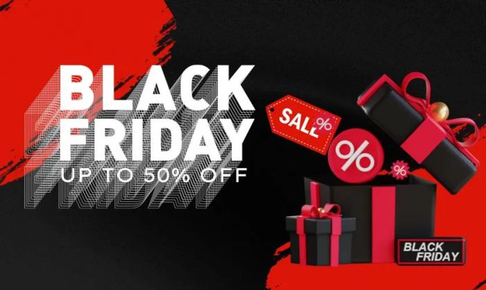 Banner sale Black Friday với thiết kế tối giản nhưng đầy sang trọng