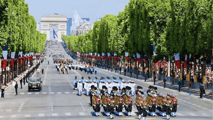 The Arc de Triomphe in France During Summer