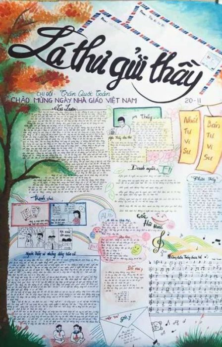 Những mẫu báo tường 20/11 về thầy cô đặc biệt và đầy cảm xúc