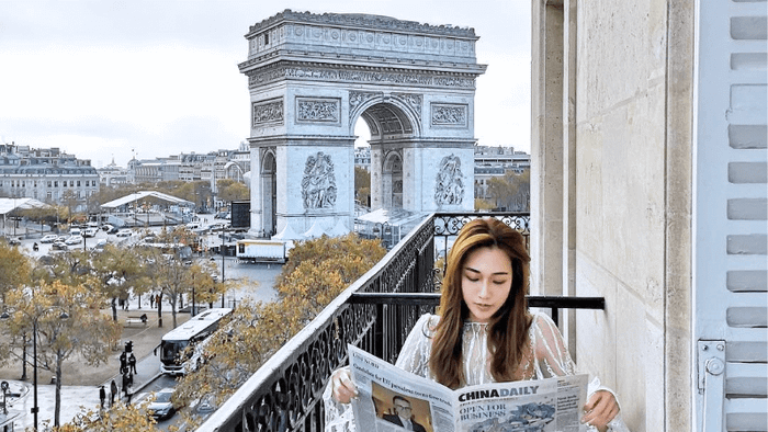 The Arc de Triomphe in France During Spring