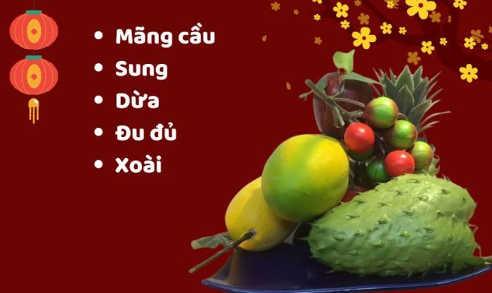 Cách sắp xếp mâm ngũ quả miền Nam