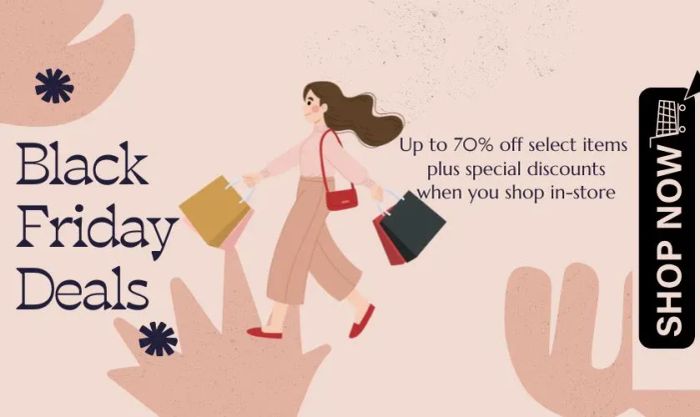 Banner sale Black Friday dễ thương cho cửa hàng thời trang