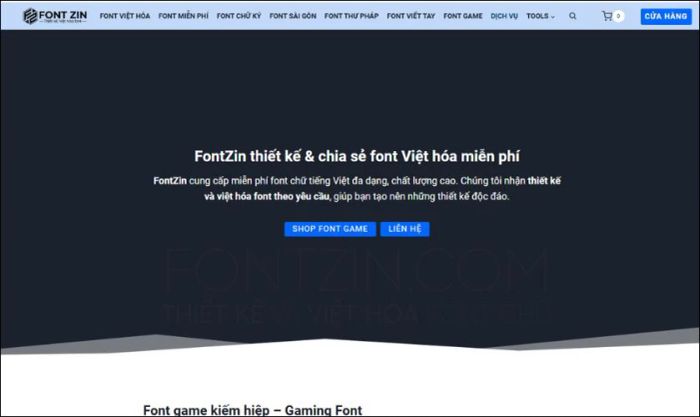Fontzin.com cung cấp nhiều loại font chữ việt hóa đẹp mắt.