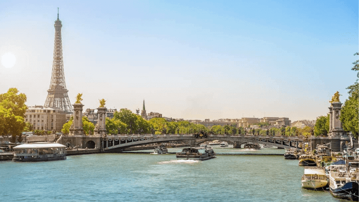 The tranquil Seine River in Paris