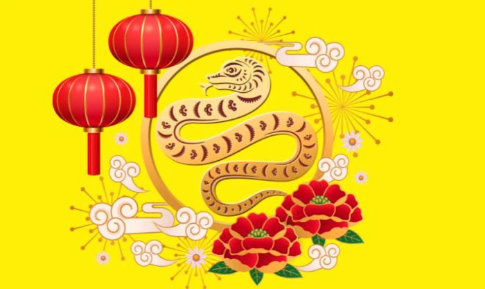 Wallpaper Tết chibi với tone màu vàng