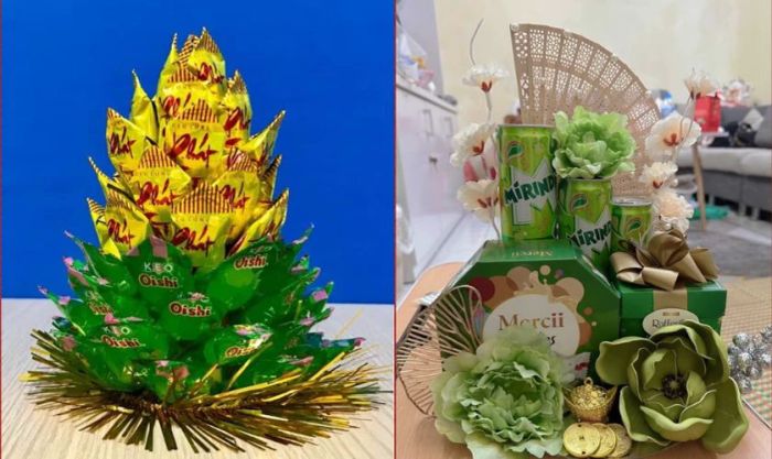 Bộ sưu tập bánh kẹo được xếp hình tháp độc đáo