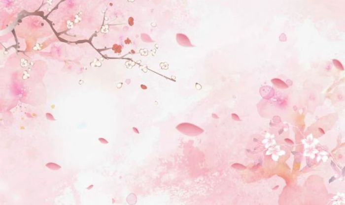 Wallpaper Tết chibi tone hồng đầy lãng mạn