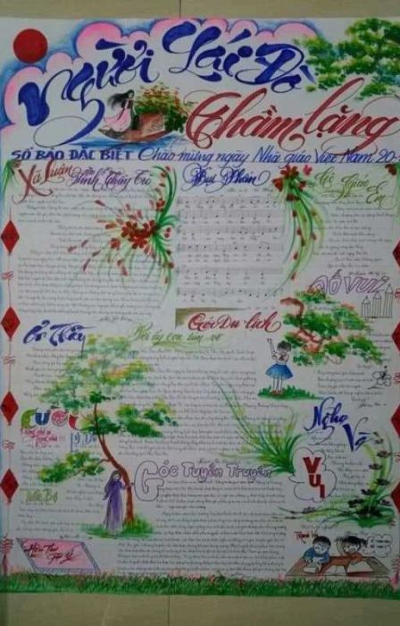 Mẫu báo tường 20/11 về thầy cô giáo