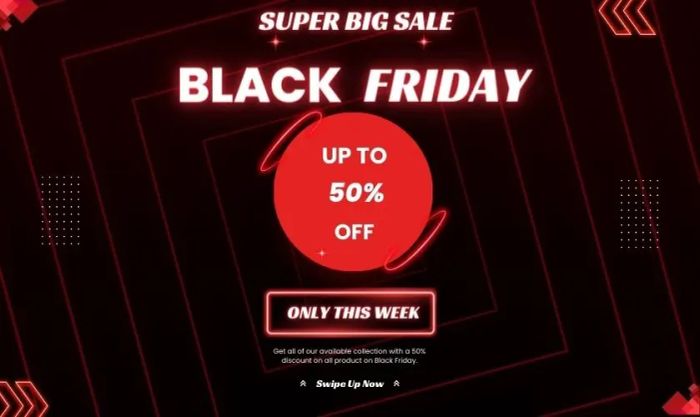 Ảnh banner sale cuối năm với hiệu ứng đèn LED nổi bật