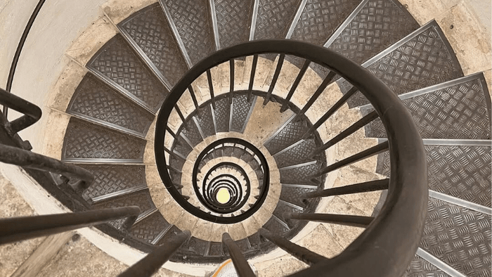 Inside the Columns of the Arc de Triomphe in France