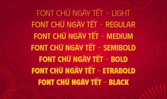 Font chữ DT Phudu bao gồm 7 kiểu chữ Việt hóa.