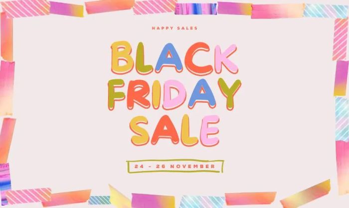 Banner sale Black Friday đáng yêu với thiết kế dễ thương