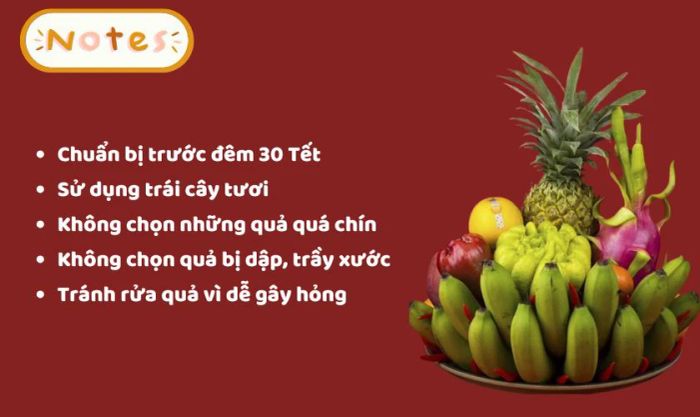 Những lưu ý khi bày mâm ngũ quả ngày Tết