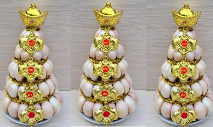 Tháp tỏi được thiết kế để thu hút tài lộc và may mắn