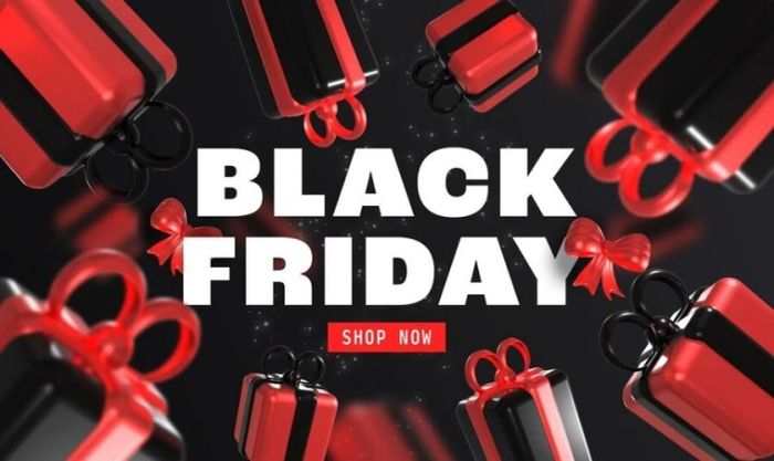 Thiết kế banner Black Friday với trung tâm làm điểm nhấn chính
